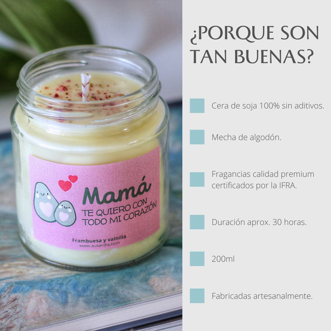 VELA "MAMÁ TE QUIERO CON TODO MI CORAZÓN"