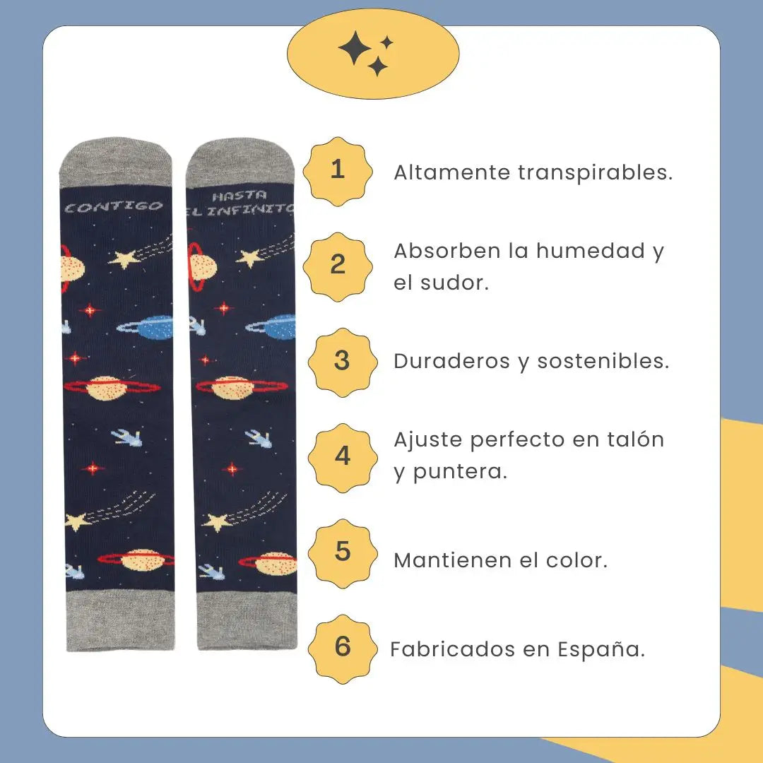 Calcetines Contigo Hasta El Infinito - Caja kraft regalo personalizable