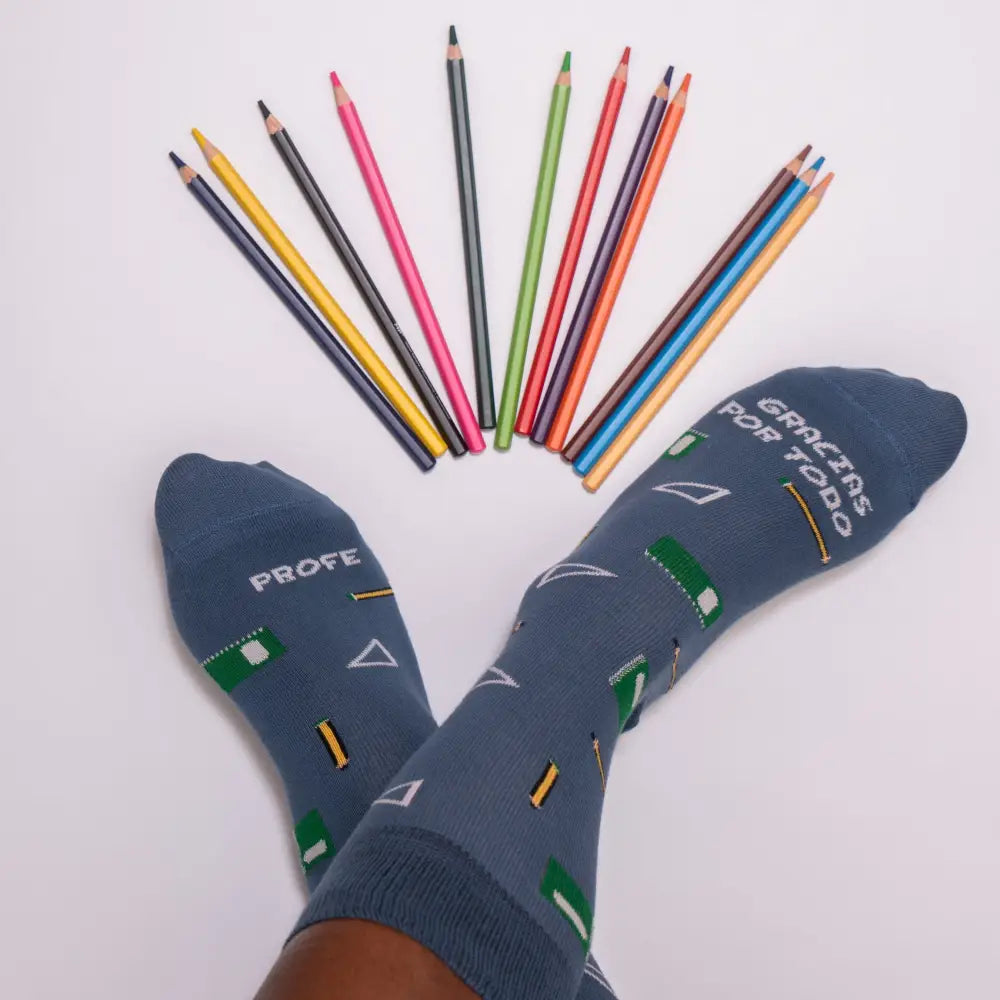 CALCETINES CUADERNO GRACIAS PROFE - Calcetines