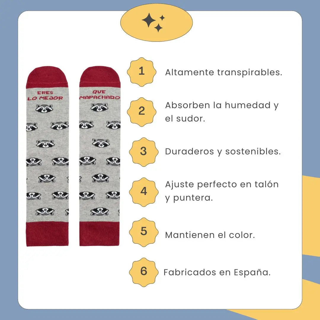 Calcetines Eres lo Mejor que Mapachado - Caja kraft regalo personalizable