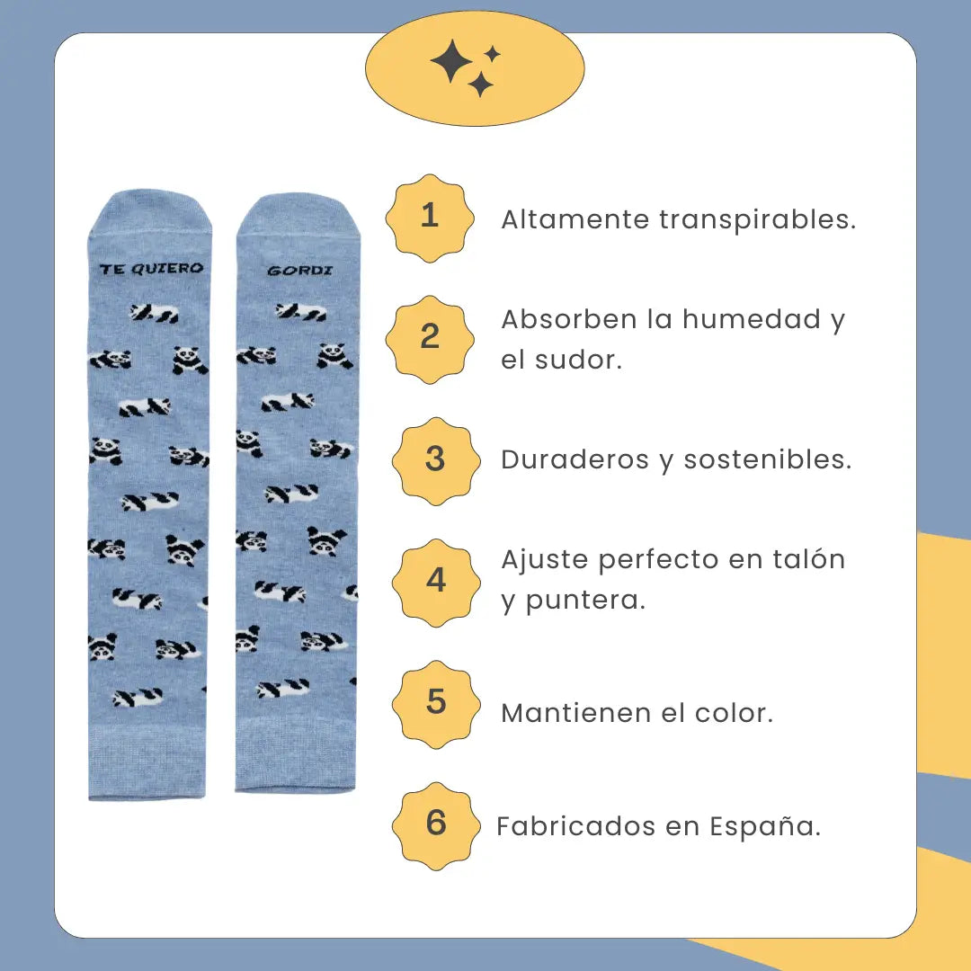 Calcetines Te Quiero Gordi - Algodón OEKO-TEX 80%, hipoalergénicos