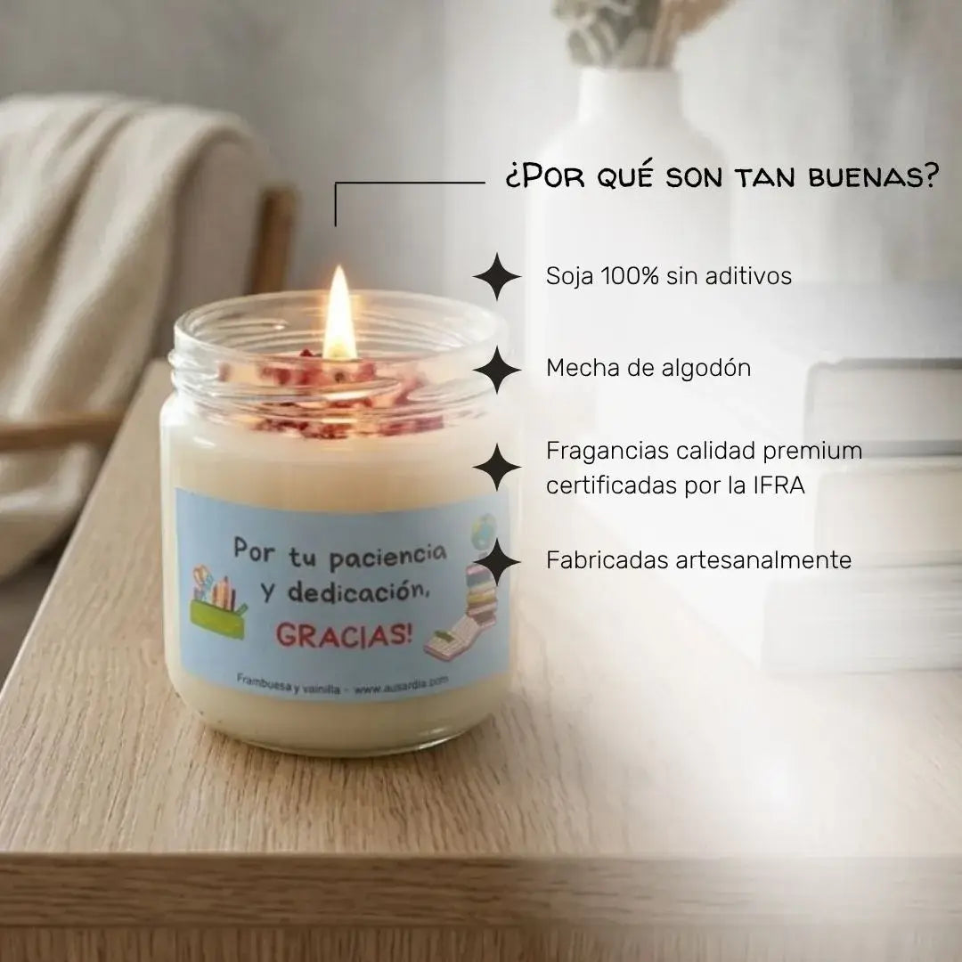 Vela con mensaje regalo profesores