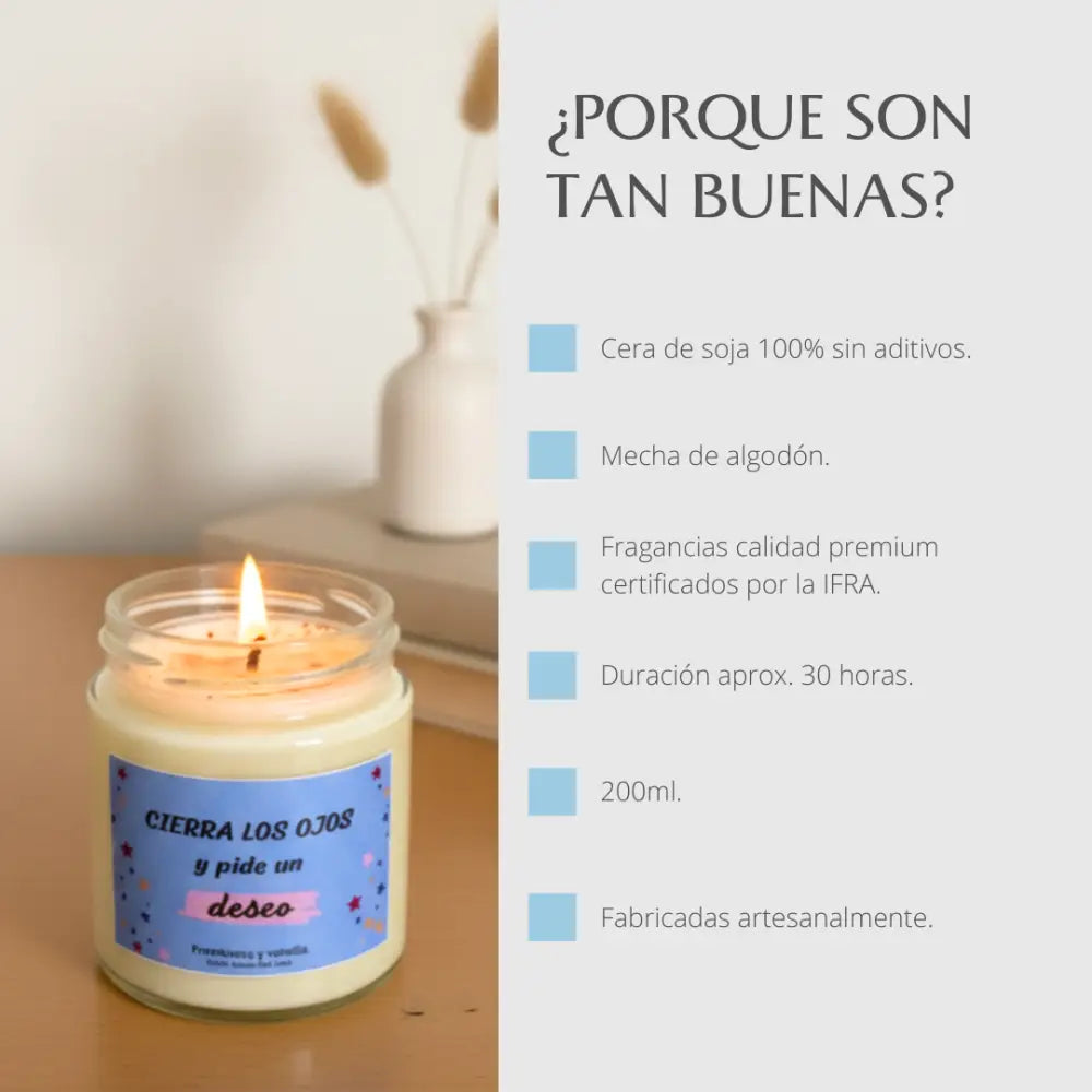VELA ’CIERRA LOS OJOS Y PIDE UN DESEO’ Velas