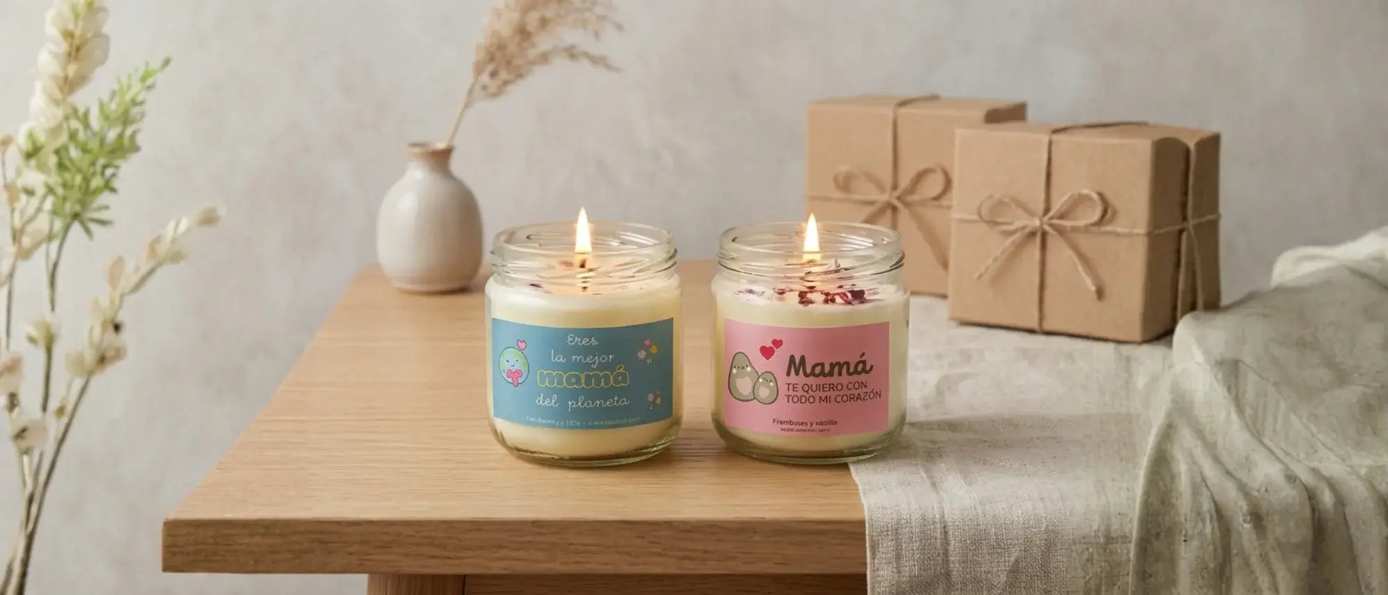 Velas aromáticas de soja para regalar a mamá - regalo con mensaje - AUSARDIA