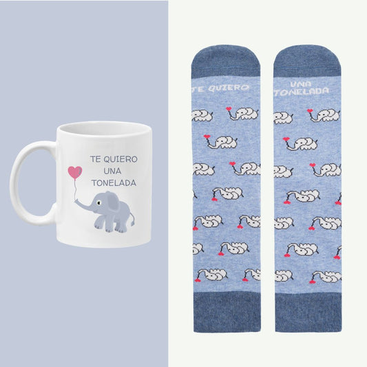 TAZA CALCETINES ELEFANTE AUSARDIA