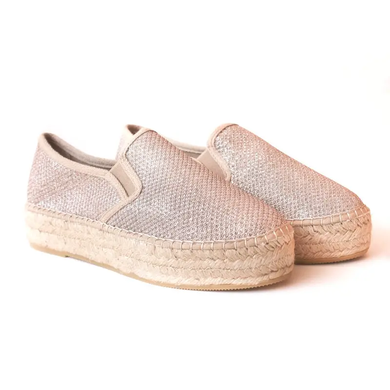 Alpargatas Fonda Platino Cuña 3cm - 37 - Alpargatas