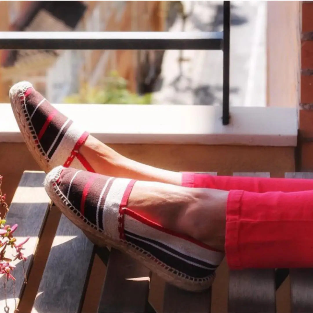 Alpargatas Finestrat Rayas Marrón Beige - Alpargatas