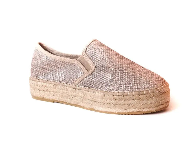 Alpargatas Fonda Platino Cuña 3cm - 37 - Alpargatas