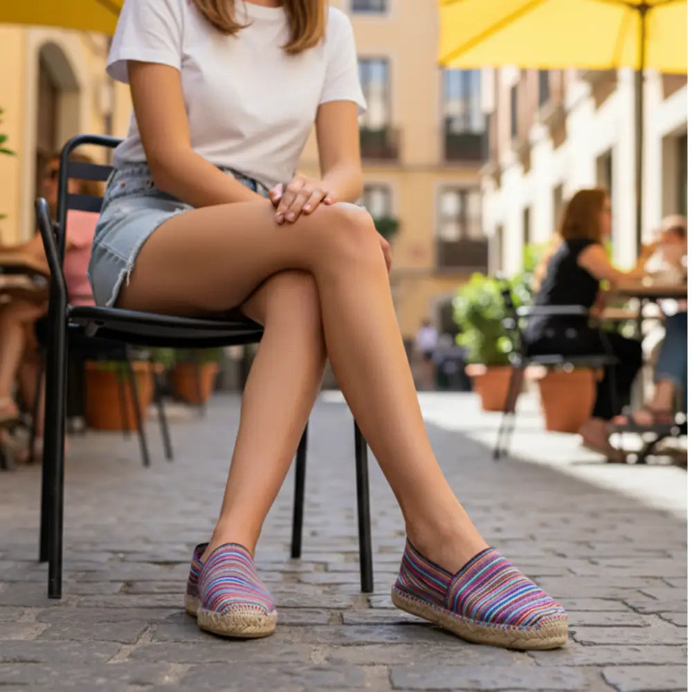 Alpargatas Génova Rayas Malva - Alpargatas