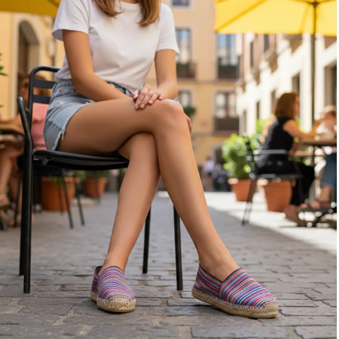 Alpargatas Génova Rayas Malva - Alpargatas