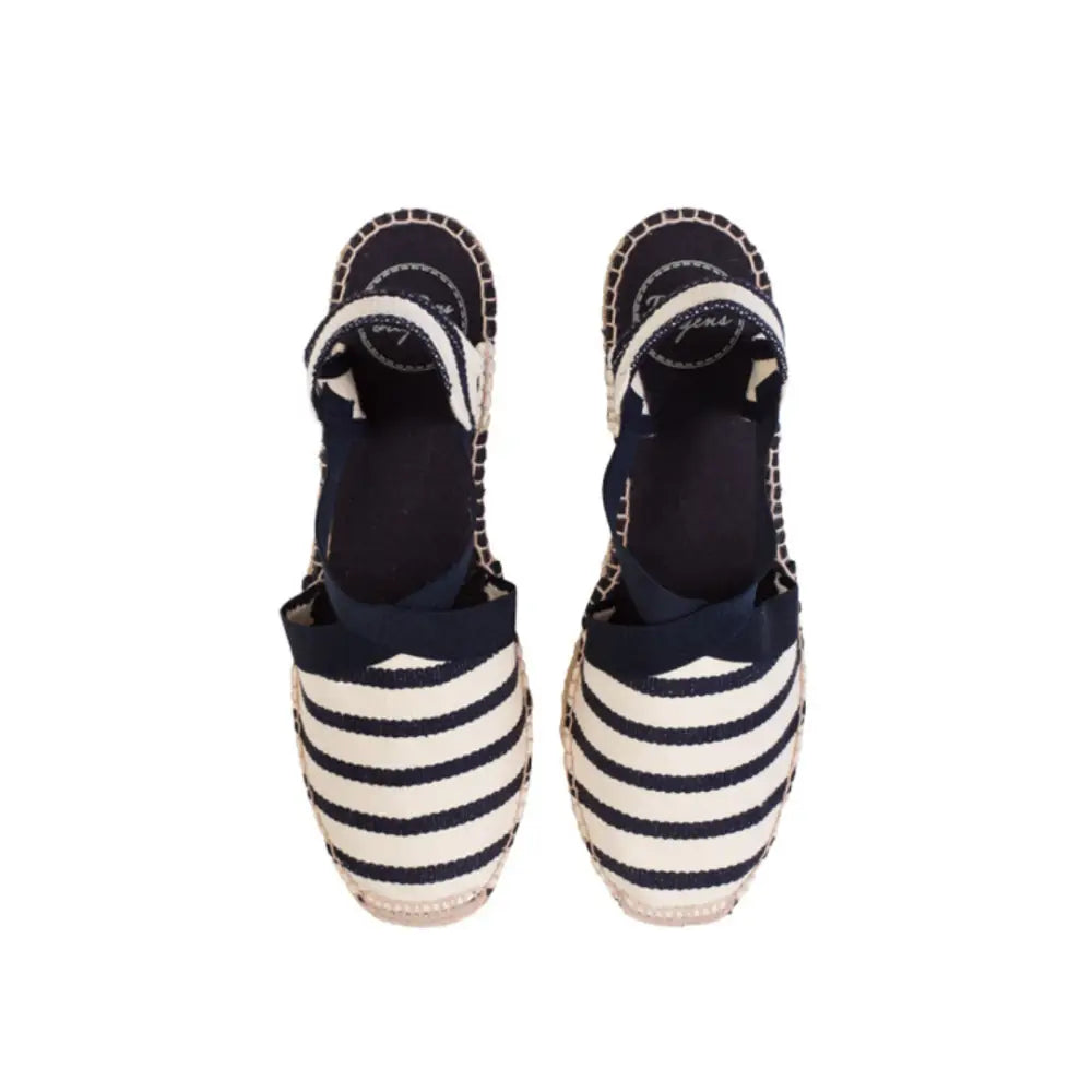 Alpargatas Tarbes Marino Rayas Azul Cuña 4cm - Alpargatas