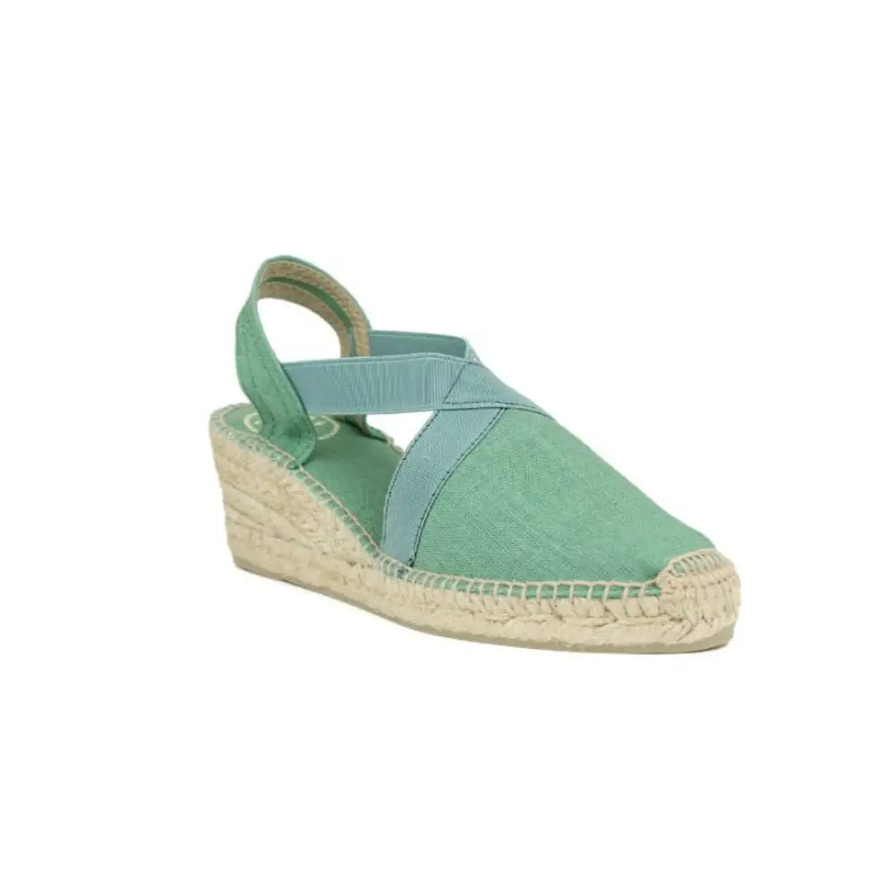 Alpargatas Verde Mint Lino Cuña 4cm - 38 - Alpargatas