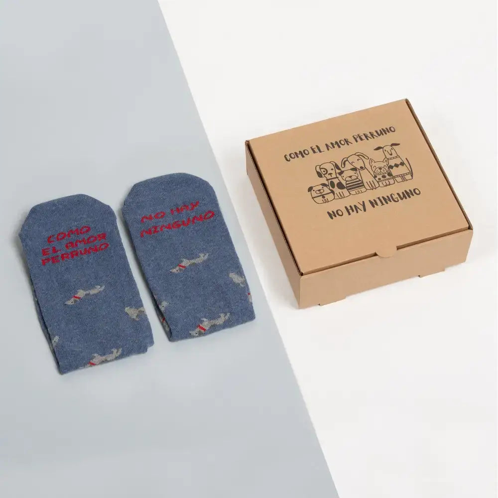 Calcetines divertidos con mensaje 'Amor perruno' - Regalo para amantes de perros