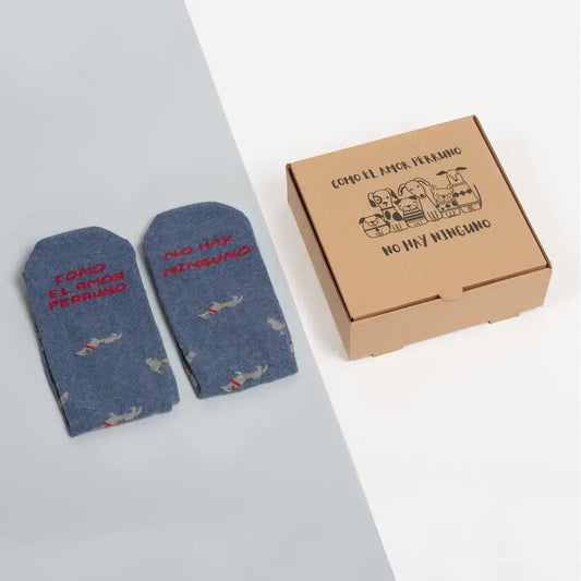 Calcetines divertidos con mensaje 'Amor perruno' - Regalo para amantes de perros