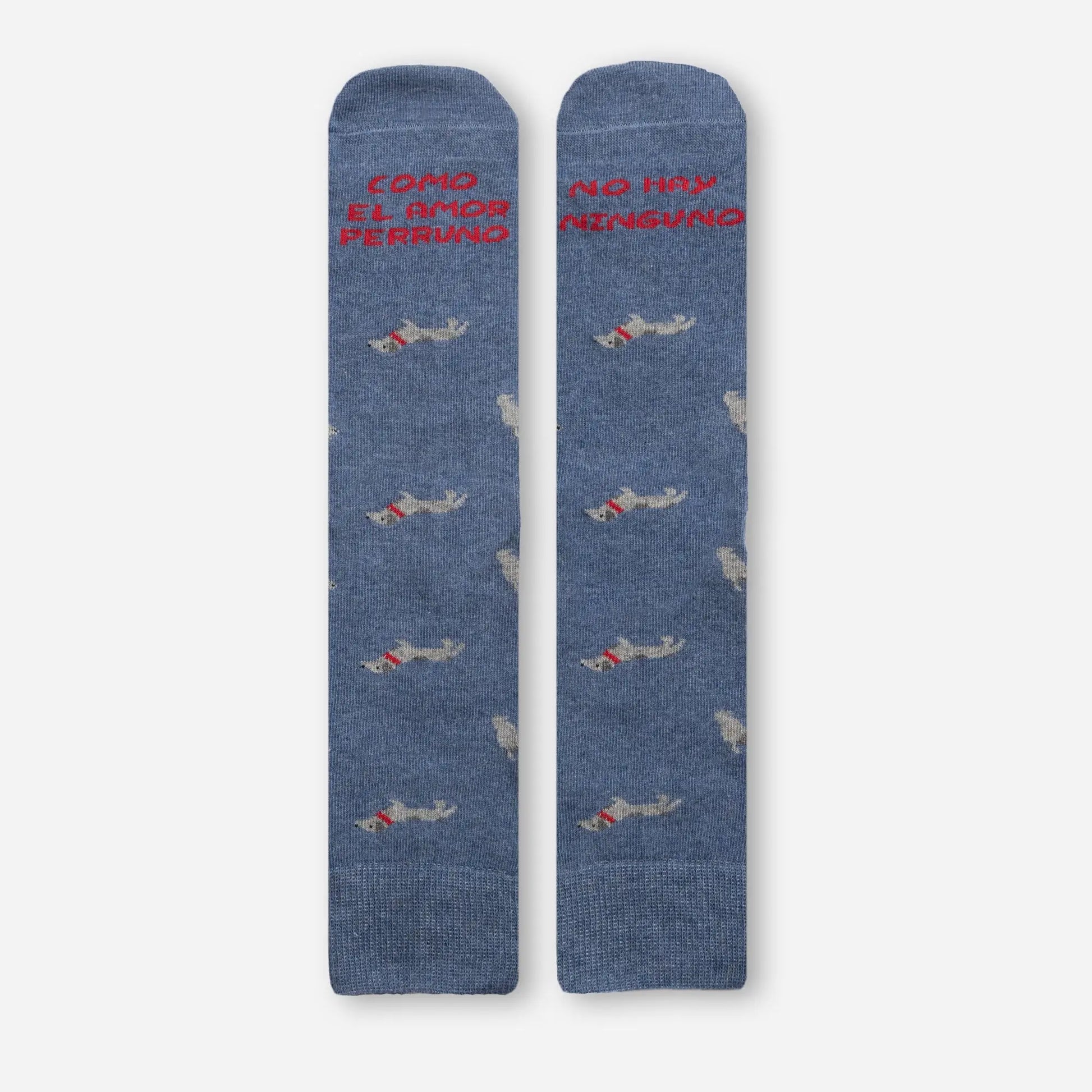 Calcetines Amor Perruno - Diseño azul con perros, fabricados en España