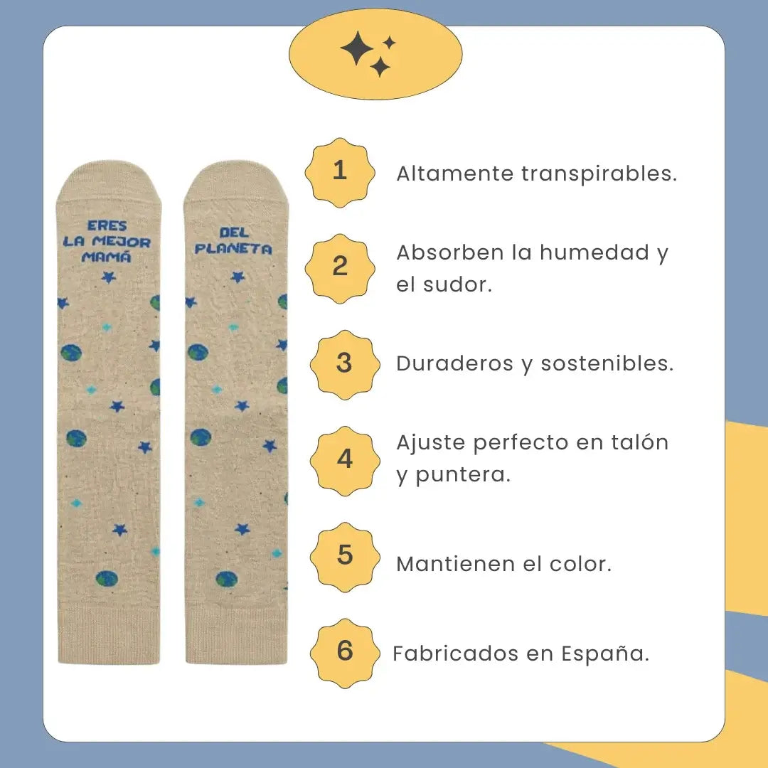 Calcetines Eres la Mejor Mamá del Planeta – El Regalo Más Galáctico