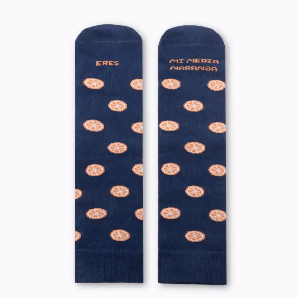 Calcetines Eres Mi Media Naranja - Diseño naranjas, fabricados en España