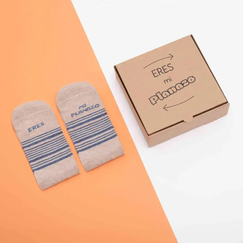 Calcetines Eres Mi Planazo - Vista principal color beige con rayas