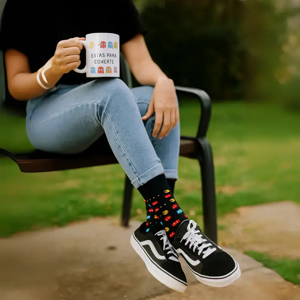 Calcetines Estás Para Comerte - Diseño gamer retro comecocos