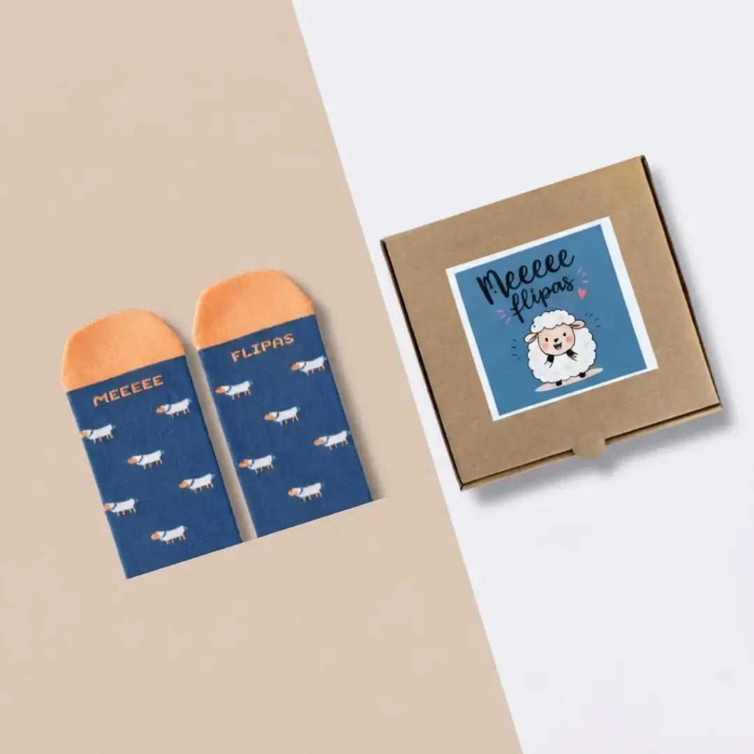 Calcetines Meeeee Flipas con ovejas en caja kraft de regalo – Ausardia
