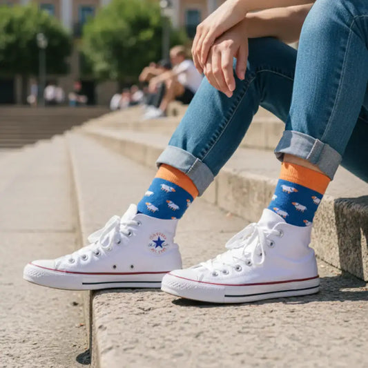 Calcetines ovejas con frase Meeeee Flipas - Fabricados en España