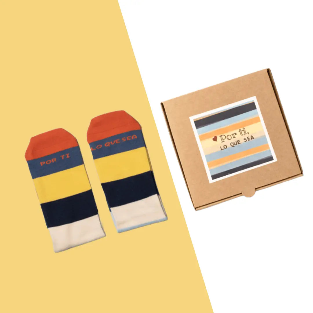 Calcetines Por Ti Lo Que Sea - Regalo romántico para parejas con caja kraft