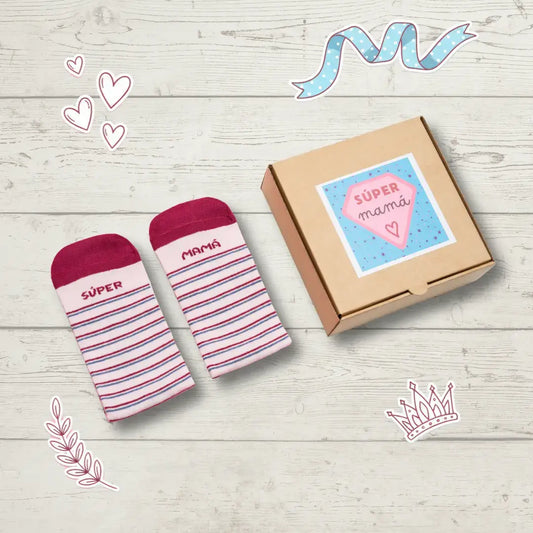 Calcetines Súper Mamá | Regalo Original Día de la Madre | Ausardia