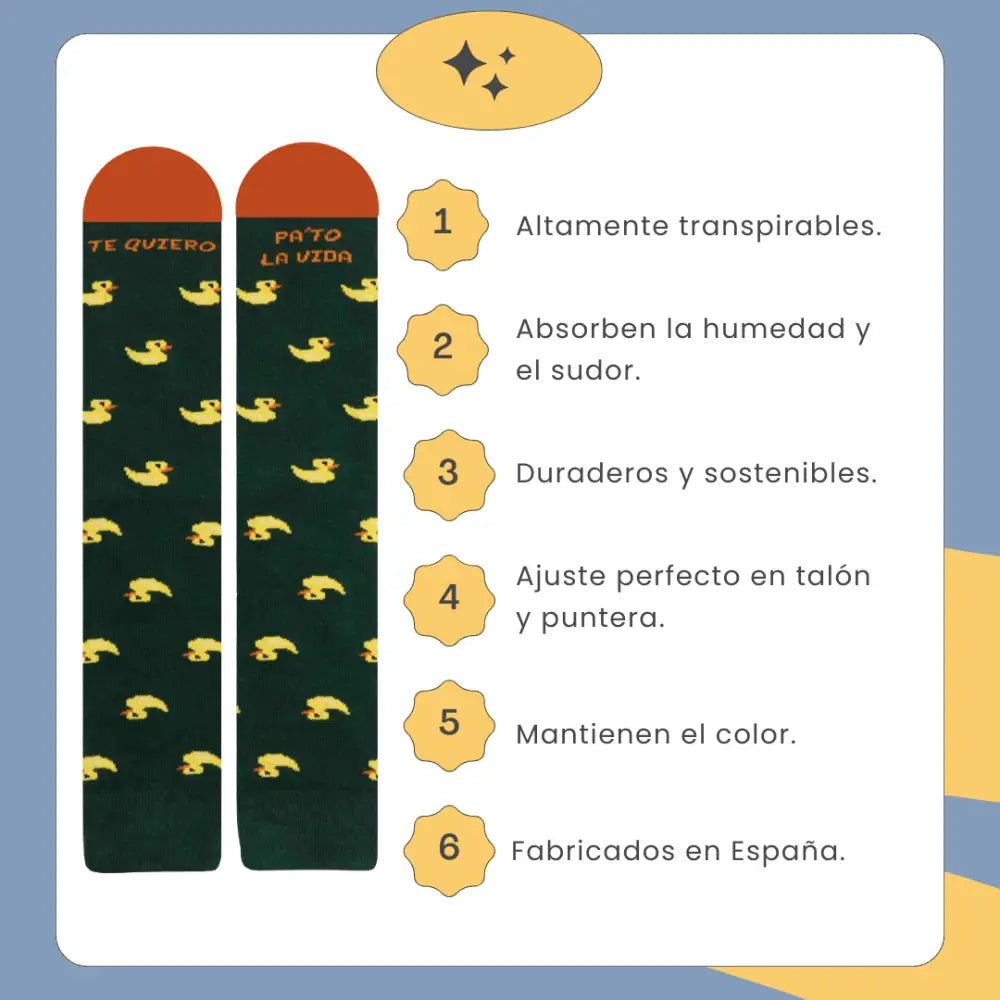 Calcetines verdes con patos en caja kraft - Regalo listo para entregar