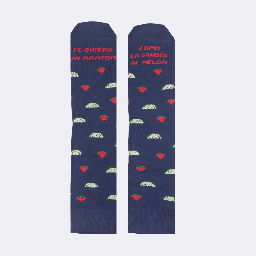 Calcetines Te Quiero Un Montón Como La Sandía Al Melón - Detalle sandías y melones