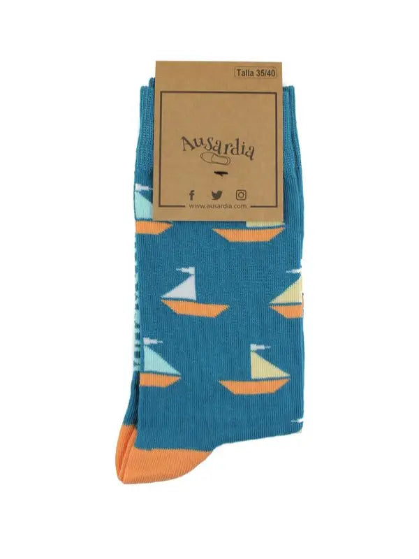 Calcetines Veleros Azul - Regalo original para amantes del mar y la navegación
