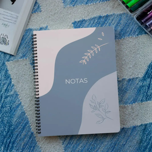 Libreta A5 diseño abstracto con espiral - Cuaderno bonito moderno
