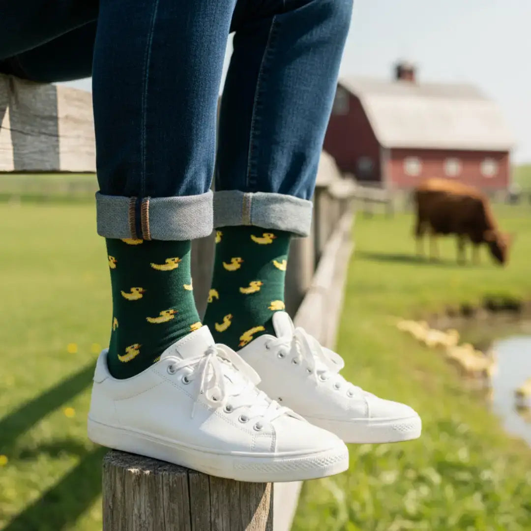 Calcetines divertidos verdes con mensaje Te Quiero Pa'to la Vida
