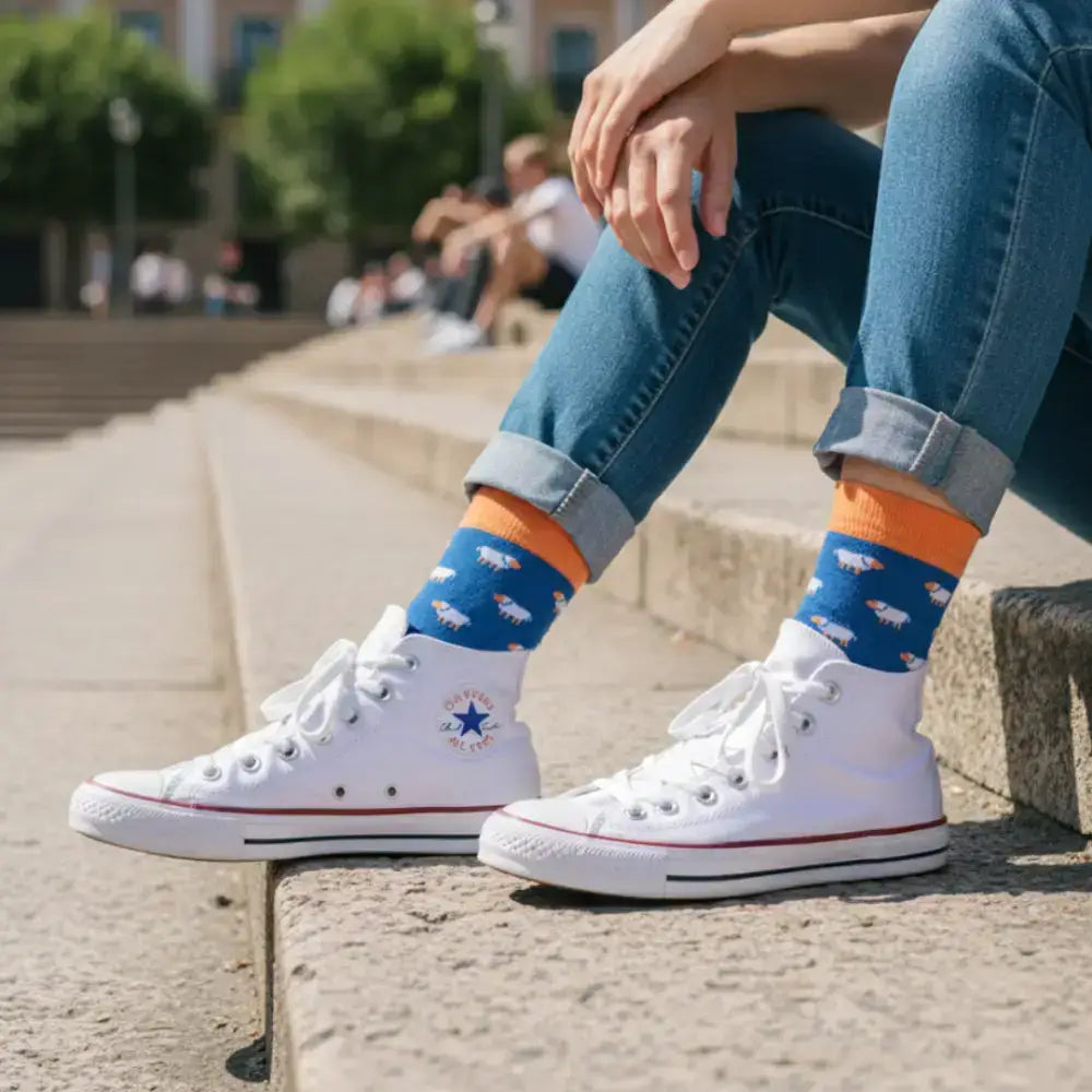 Calcetines ovejas con frase Meeeee Flipas - Fabricados en España