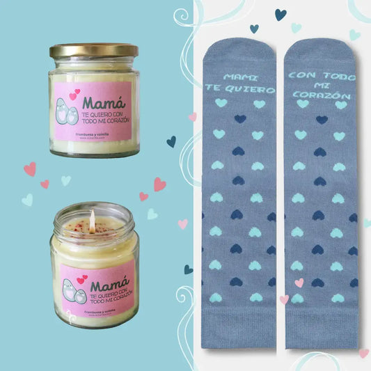 Pack Mami Te Quiero | Regalo Día de la Madre con calcetines y vela soja | Ausardia