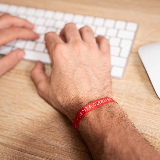 Pulsera de tela con mensaje 'Cuenta conmigo' - Regalo de amistad original