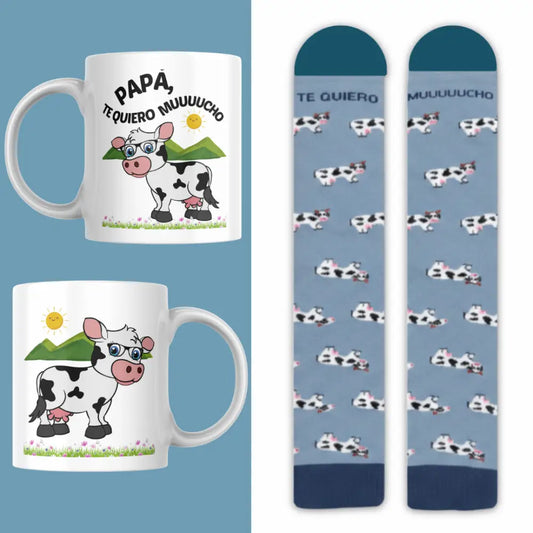 Set Calcetines y Taza Papá Te Quiero Muuuuucho - Talla 41/46 - Calcetines
