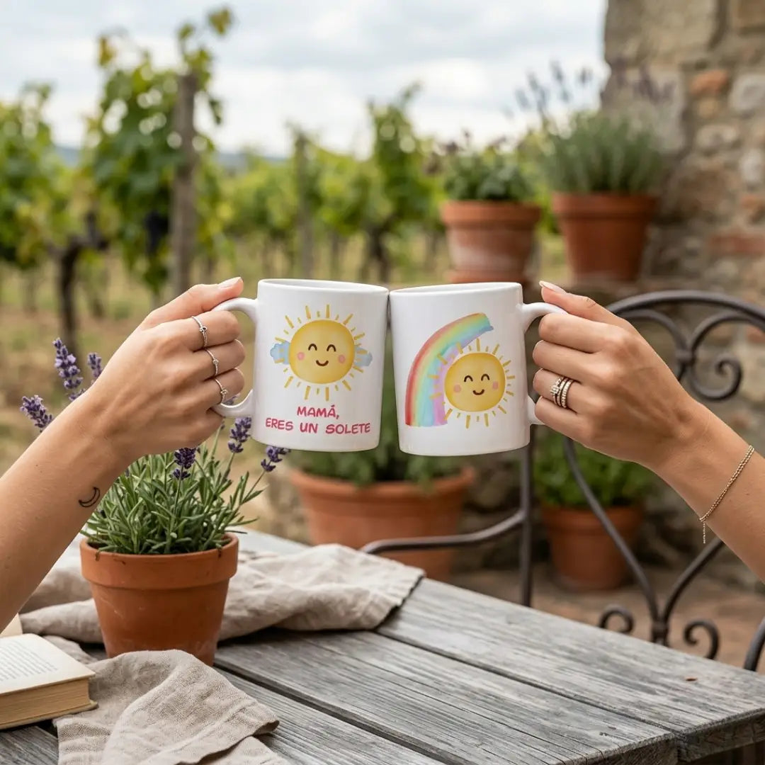 Set regalo mamá con caja presentación | Taza cerámica y calcetines con mensaje