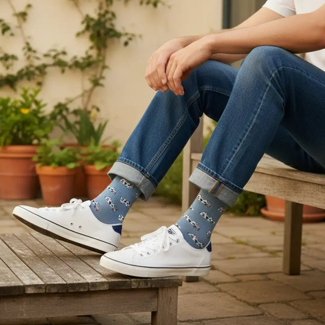 Calcetines "Te quiero muuuuucho" puestos – calcetines con mensaje regalo pareja Ausardia