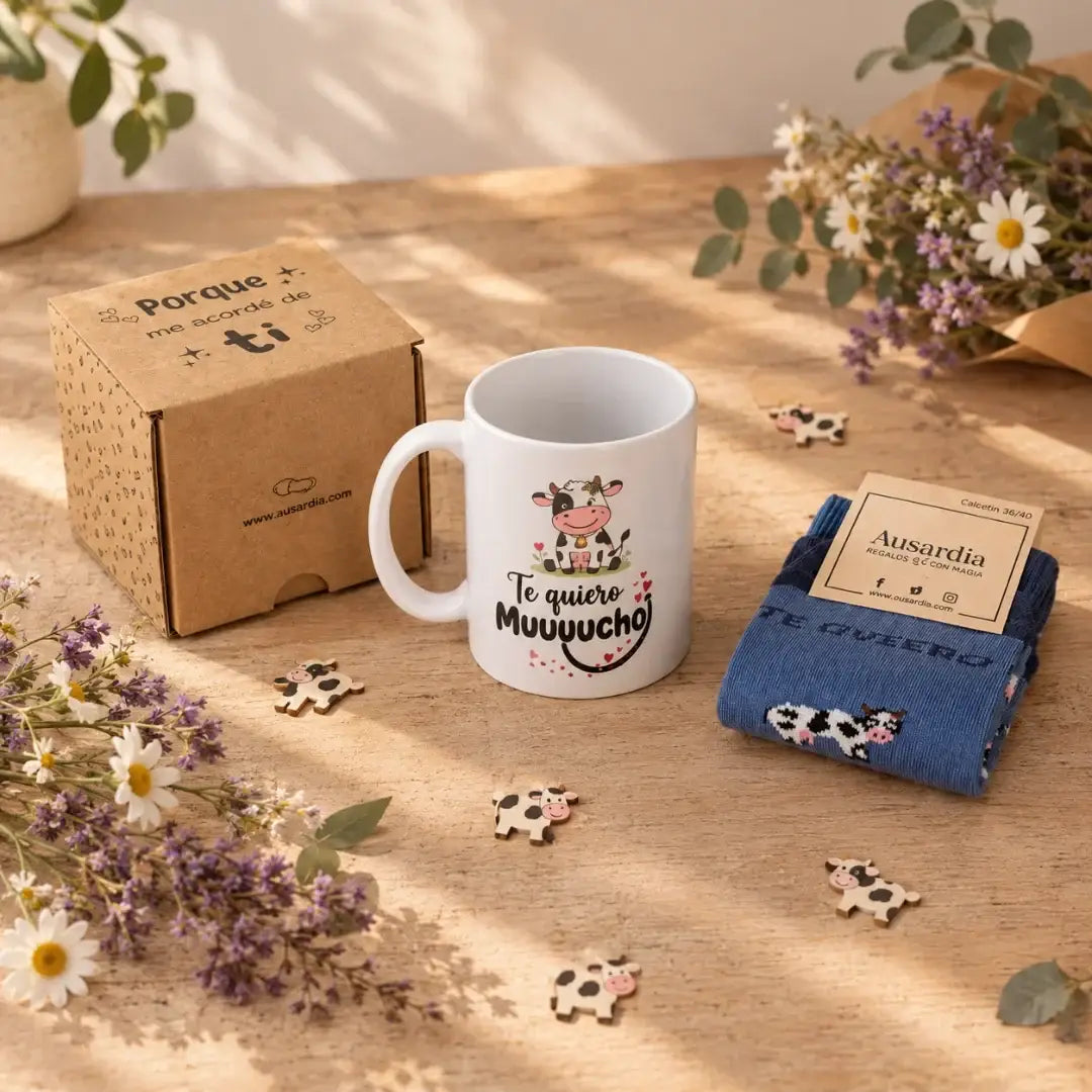 Set de regalo “Te Quiero Muuuuucho” para parejas