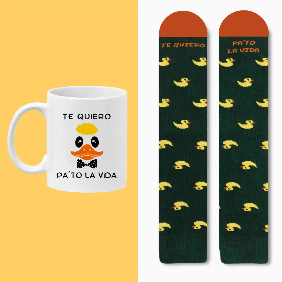 Set regalo romántico para parejas - taza y calcetines originales fabricados en España