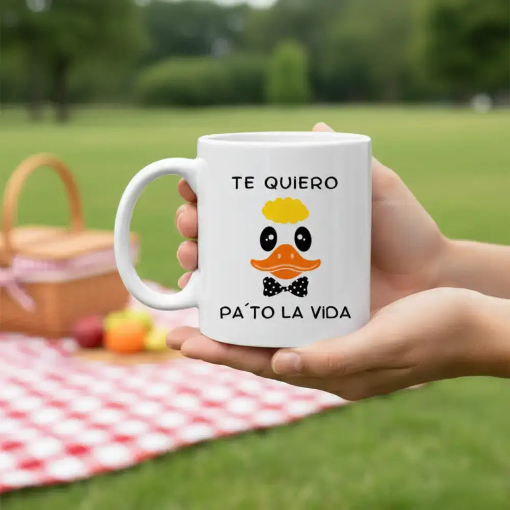 Taza cerámica Te Quiero Pa'to la Vida con diseño de pato - regalo original para parejas - Ausardia