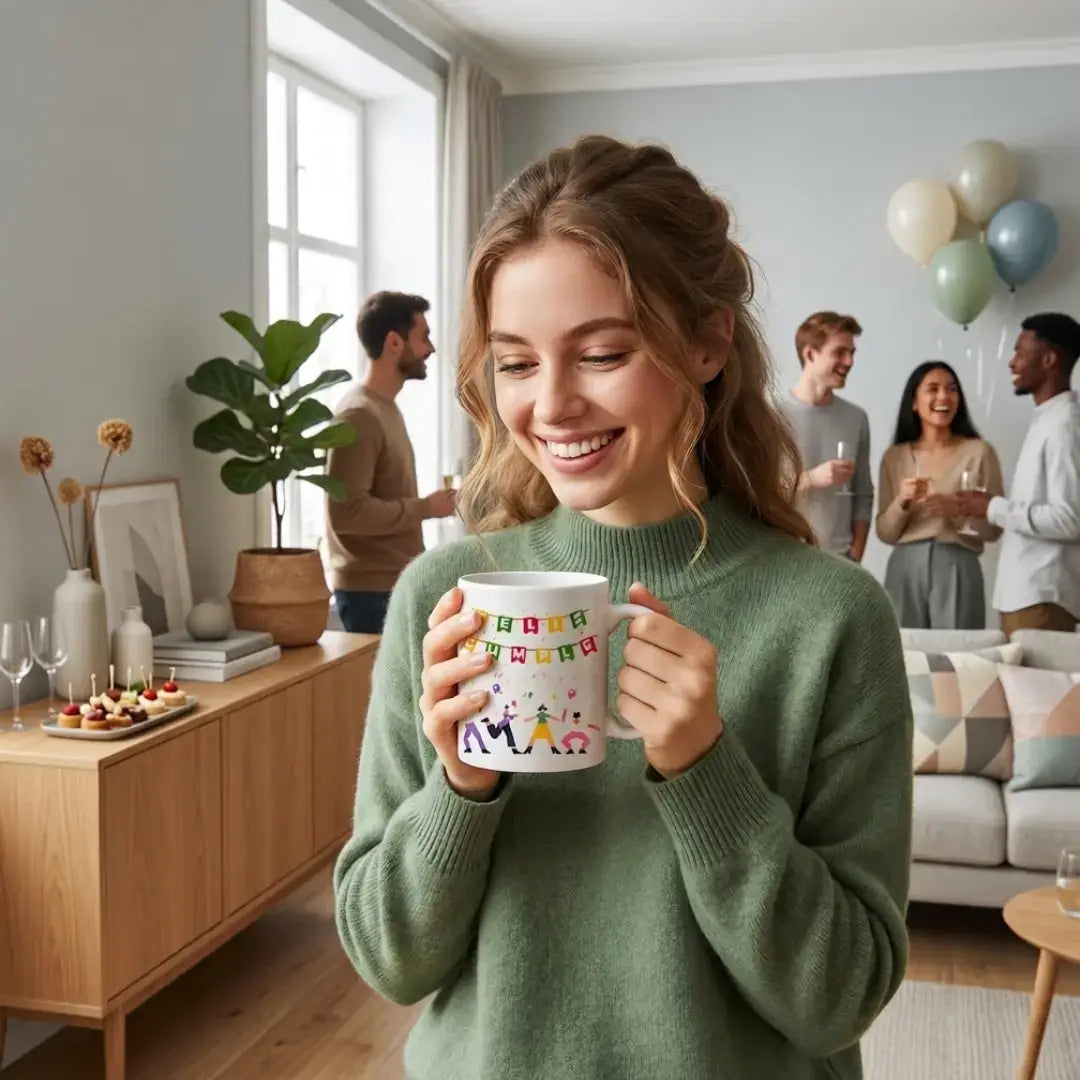 Taza cerámica 350 ml apta para lavavajillas y microondas, fabricada en España por Ausardia