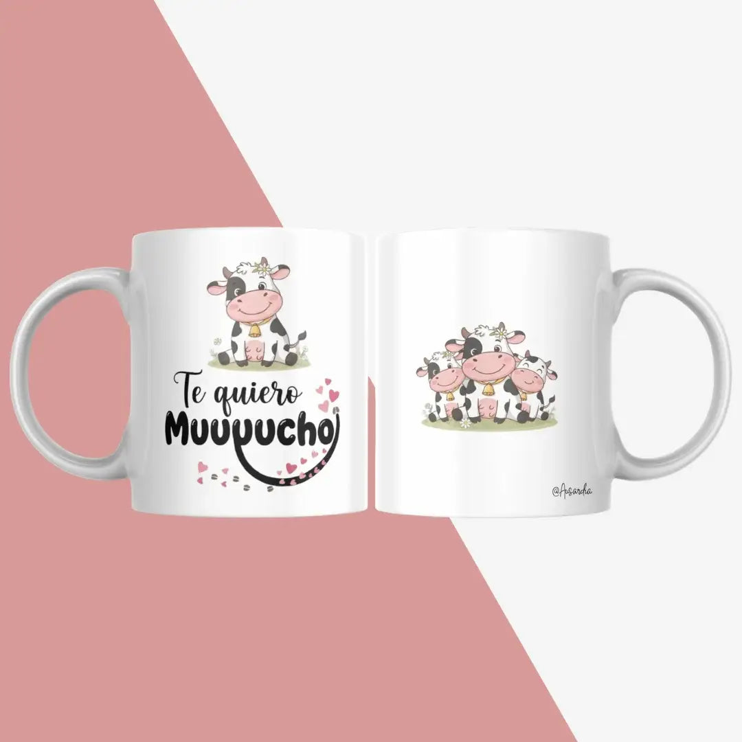 Regalo romántico para pareja con taza “Te Quiero Muuuuucho”
