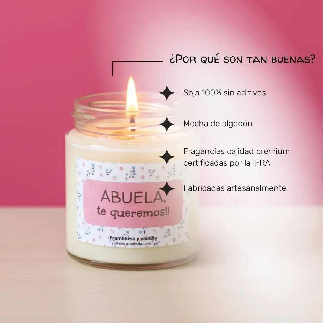 Vela artesanal "Abuela Te Queremos" – regalo especial para la abuela