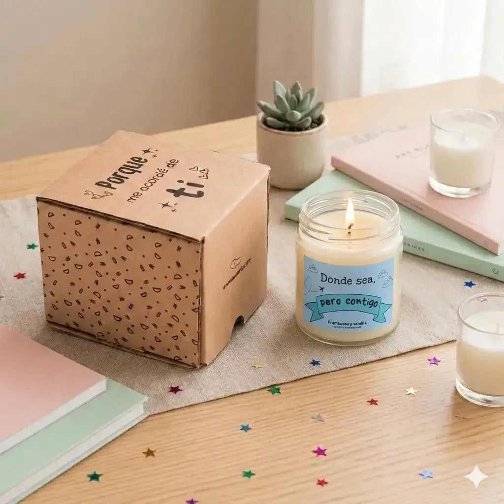 Vela Aromática Donde Sea Pero Contigo - Un Detalle con Mucho Aroma y Mucho Amor