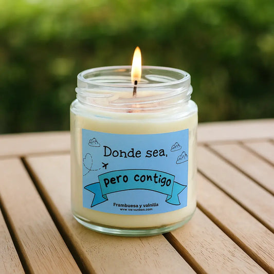 Vela aromática "Donde sea pero contigo" de soja - regalo romántico parejas - AUSARDIA