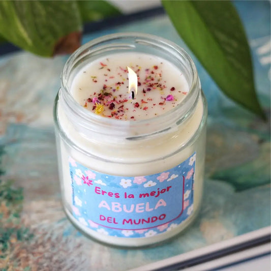 Vela aromática "Eres La Mejor Abuela Del Mundo" – regalo Día de los Abuelos
