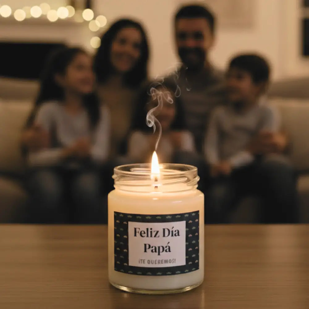 Vela Aromática Feliz Día Papá - Frambuesa y Vainilla 200ml - Velas y Decoración