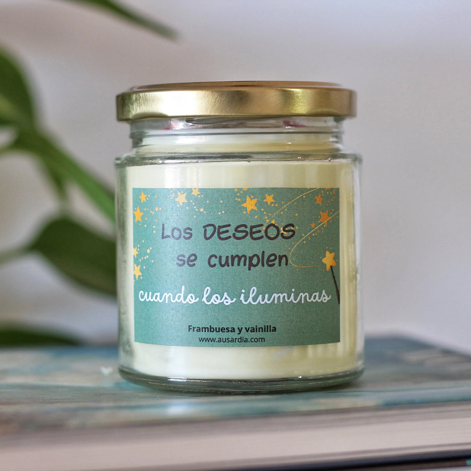 Vela con mensaje "Los Deseos Se Cumplen" – vegana y cruelty free