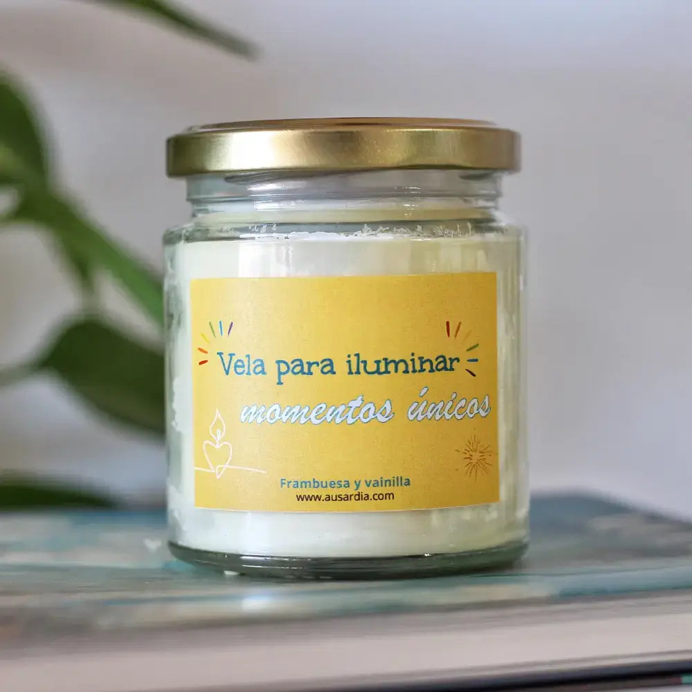 Vela "Para Iluminar Momentos Únicos" hecha a mano en Alicante – 30 horas